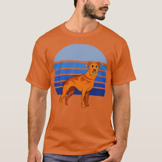 Rhodesian Ridgeback Dog Retro Blue 1 T-Shirt