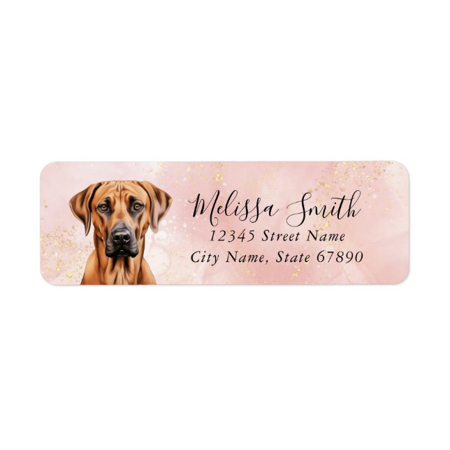 Rhodesian Ridgeback Dog Rücksendeadressen-Aufklebe (Vorne)