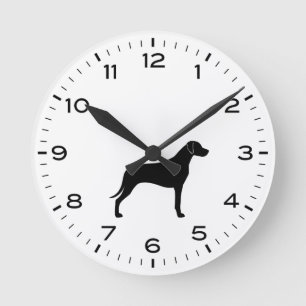 Rhodesian Ridgeback Dog Silhouette Runde Wanduhr