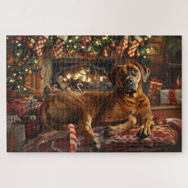 Rhodesian Ridgeback Dog Weihnachtsfest (Horizontal)