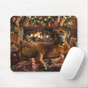 Rhodesian Ridgeback Dog Weihnachtsfest Mousepad