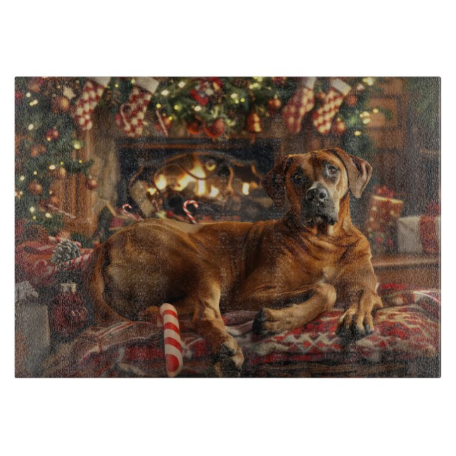 Rhodesian Ridgeback Dog Weihnachtsfest Schneidebrett (Vorderseite)