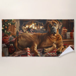Rhodesian Ridgeback Dog Weihnachtsfest Strandtuch