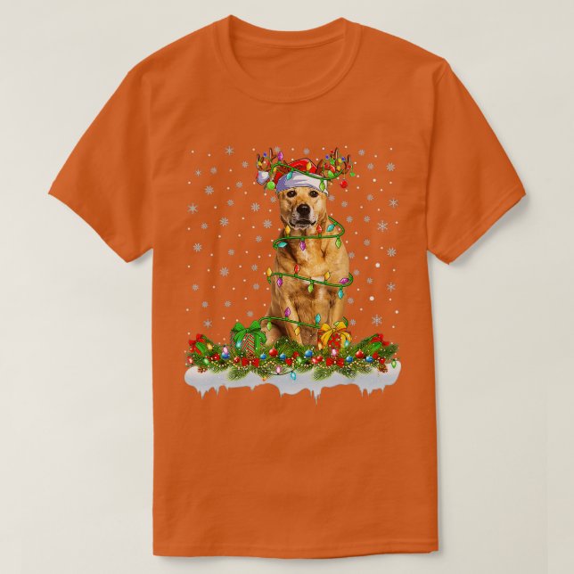 Rhodesian Ridgeback Dog Weihnachtsmannmütze Reinde T-Shirt (Design vorne)