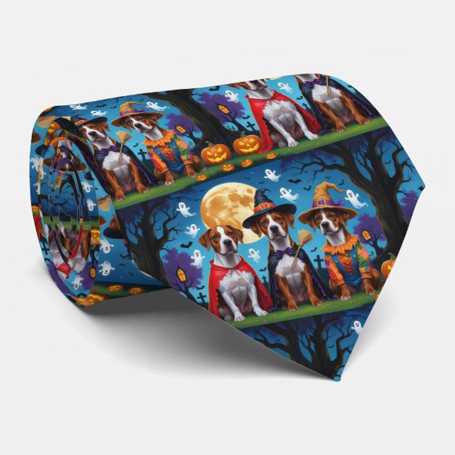 Rhodesian Ridgeback Dogs Pumpkin Halloween Funny Krawatte (Gerollt)