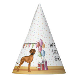 Rhodesian Ridgeback farbenfrohe Pastel Happy Birth Partyhütchen