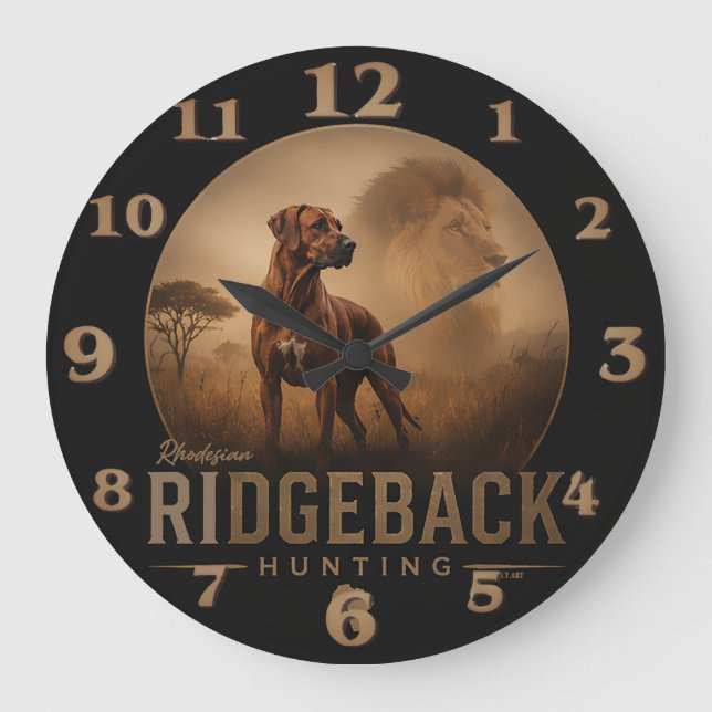 Rhodesian Ridgeback Große Wanduhr (Vorderseite)