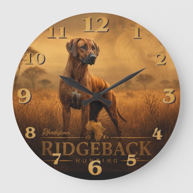 Rhodesian Ridgeback Große Wanduhr (Vorderseite)