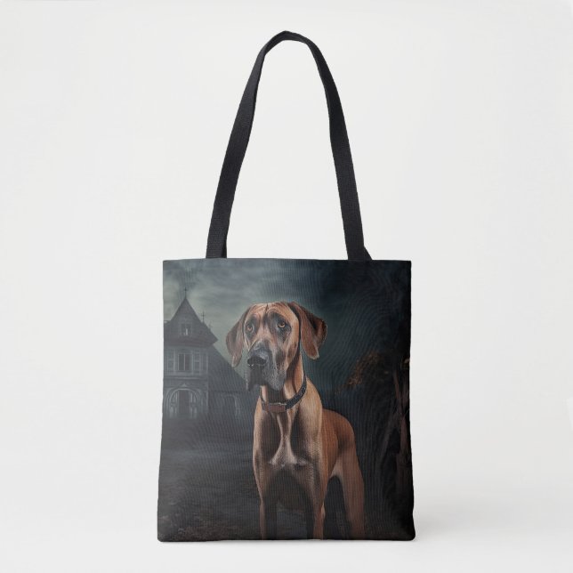 Rhodesian Ridgeback Halloween Beängstigend Tasche (Vorderseite)