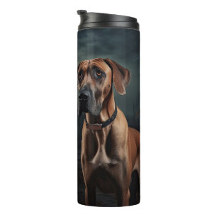 Rhodesian Ridgeback Halloween Beängstigend Thermosbecher