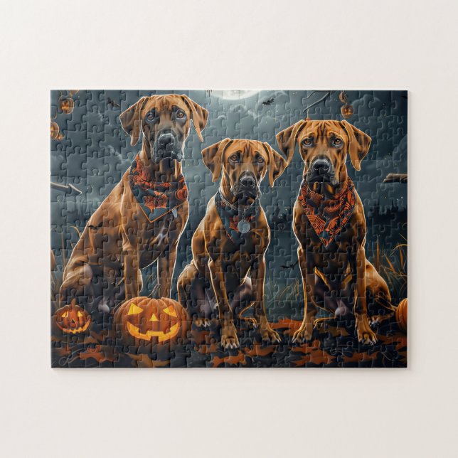 Rhodesian Ridgeback Halloween Spooky (Horizontal)