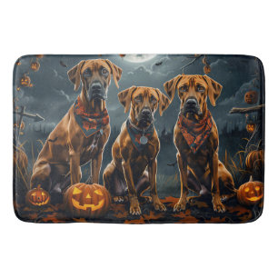 Rhodesian Ridgeback Halloween Spooky Badematte