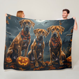 Rhodesian Ridgeback Halloween Spooky Fleecedecke