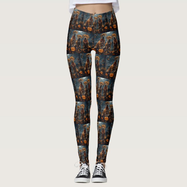 Rhodesian Ridgeback Halloween Spooky Leggings (Vorderseite)
