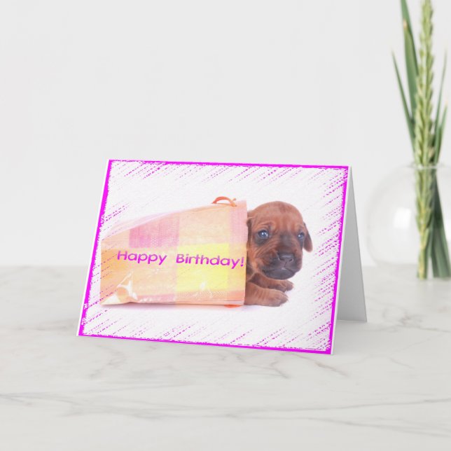 Rhodesian Ridgeback HAPPY BIRTHDAY Grußkarte Karte (Vorderseite)