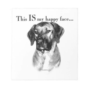 Rhodesian Ridgeback Happy Face Notizblock