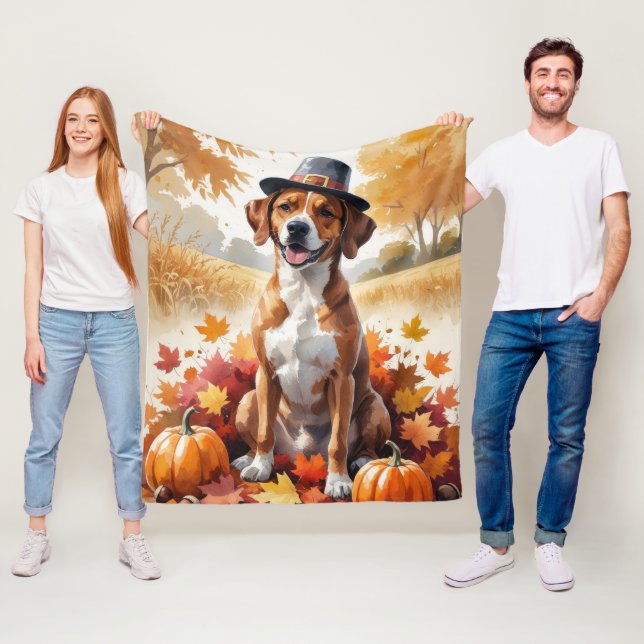 Rhodesian Ridgeback Herbst Erntedank Art Fleecedecke (Beispiel)