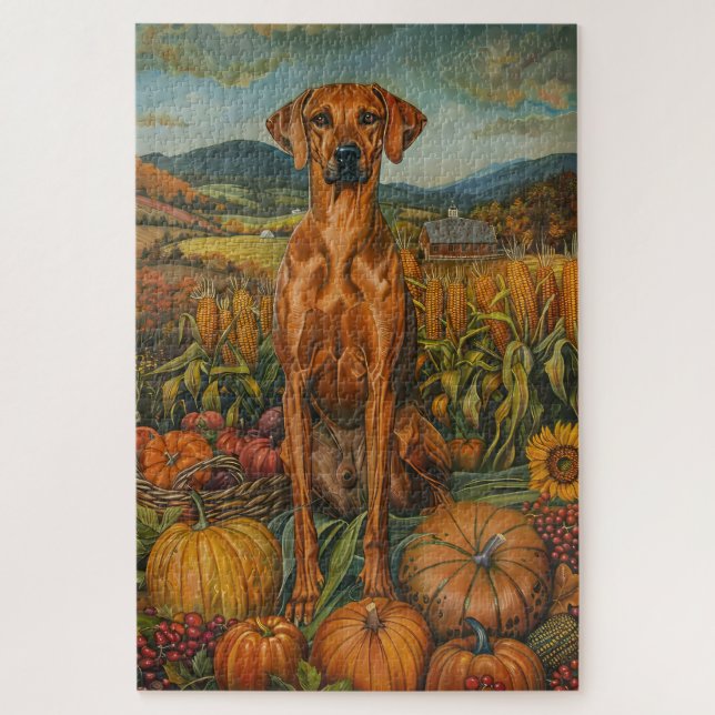 Rhodesian Ridgeback Herbsternte Erntedankfest (Vertikal)