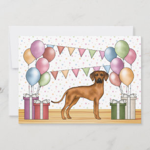 Rhodesian Ridgeback Hund farbenfrohe Pastel Geburt Einladung