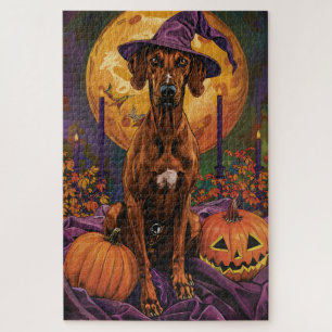 Rhodesian Ridgeback Hund Halloween Hexe Kürbis