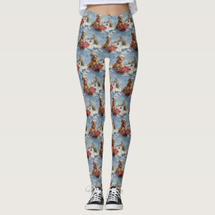Rhodesian Ridgeback Hund im Schlitten Weihnachten Leggings