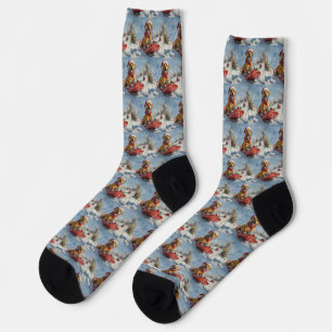 Rhodesian Ridgeback Hund im Schlitten Weihnachten Socken