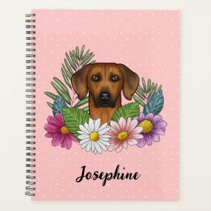 Rhodesian Ridgeback Hund Kopf farbenfroh florales  Planer