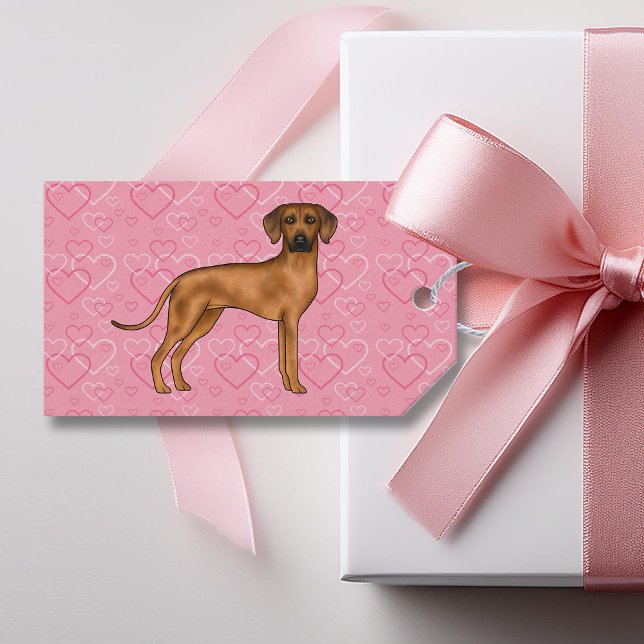 Rhodesian Ridgeback Hund Liebe Herzmuster Rosa Geschenkanhänger (Von Creator hochgeladen)