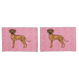 Rhodesian Ridgeback Hund Liebe Herzmuster Rosa Kissenbezug