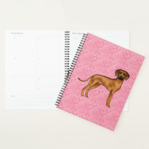 Rhodesian Ridgeback Hund Liebe Herzmuster Rosa Planer