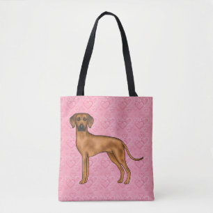 Rhodesian Ridgeback Hund Liebe Herzmuster Rosa Tasche