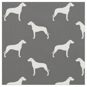 Rhodesian-Ridgeback-Hund Silhouetten Grau und Weiß Stoff