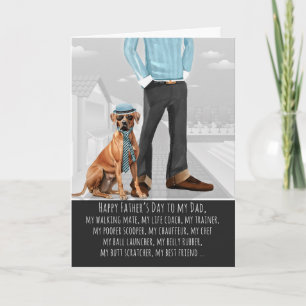 Rhodesian Ridgeback Hund und Papa zum Vatertag Feiertagskarte