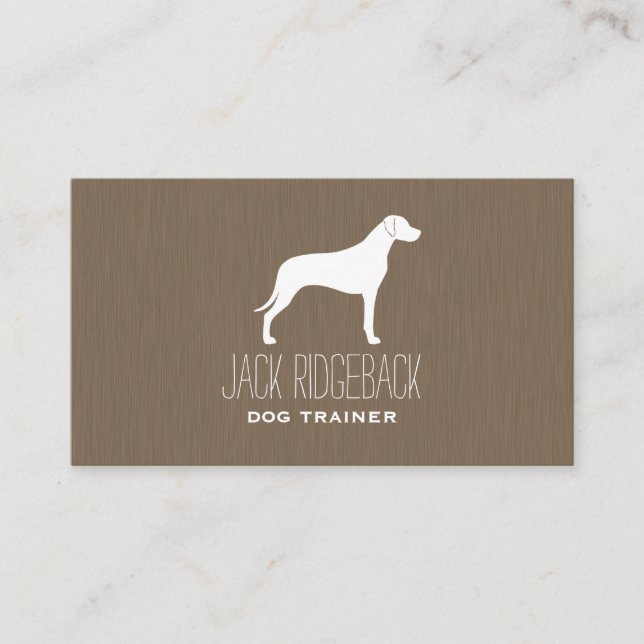 Rhodesian Ridgeback Hunde Silhouette Visitenkarte (Vorderseite)