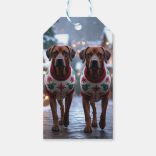 Rhodesian Ridgeback Hunde Weihnachten Schnee Urlau Geschenkanhänger