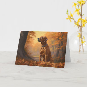 Rhodesian Ridgeback im Herbstfall Inspiriert Karte