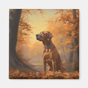 Rhodesian Ridgeback im Herbstfall Inspiriert Magnet