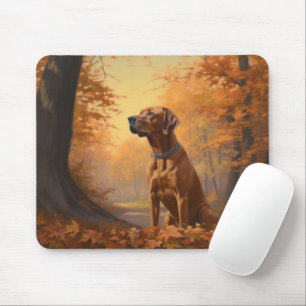 Rhodesian Ridgeback im Herbstlaubfall inspiriert Mousepad