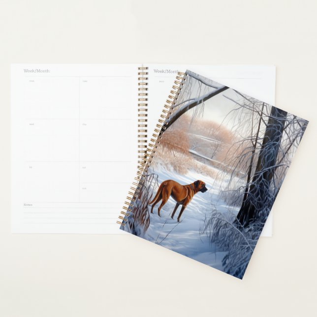 Rhodesian Ridgeback Laisser Neige Noël (Devant avec enveloppe)