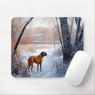 Rhodesian Ridgeback Lass es schneien Weihnachten  Mousepad