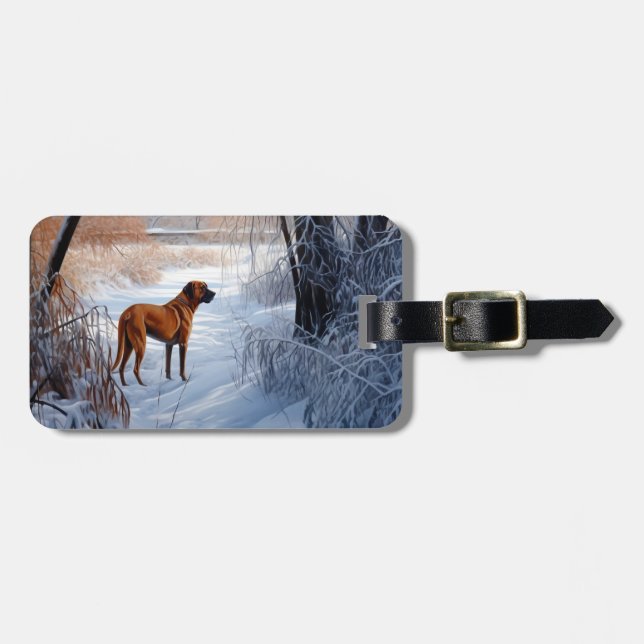 Rhodesian Ridgeback Let It Snow Christmas Gepäckanhänger (Vorderseite horizontal)