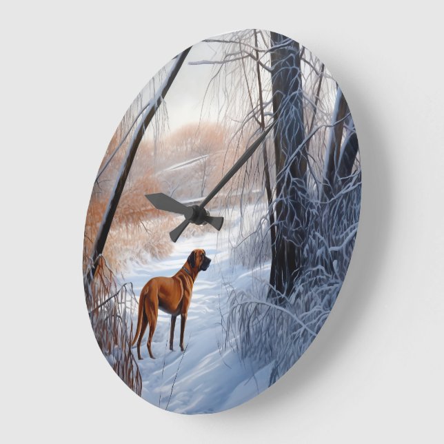 Rhodesian Ridgeback Let It Snow Christmas Große Wanduhr (Winkel)