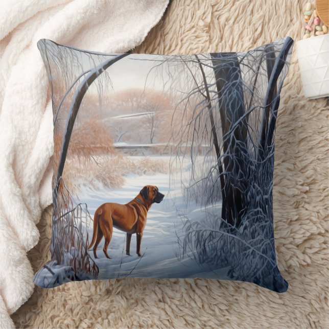 Rhodesian Ridgeback Let It Snow Christmas Kissen (Decke)
