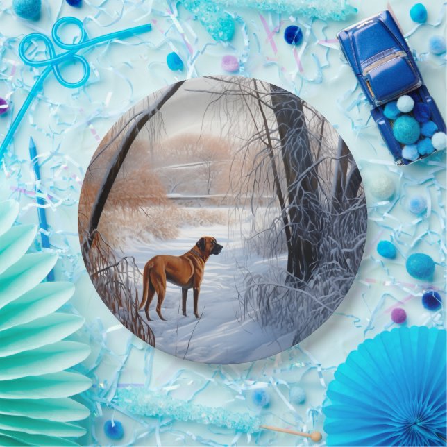 Rhodesian Ridgeback Let It Snow Christmas Pappteller (Party)