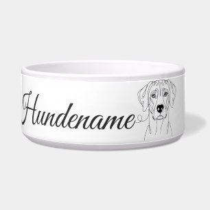 Rhodesian Ridgeback Line Art personalized bowl Napf