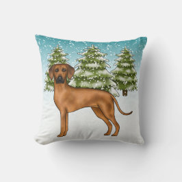 Rhodesian Ridgeback Lion Dog Snowy Winterwald Kissen
