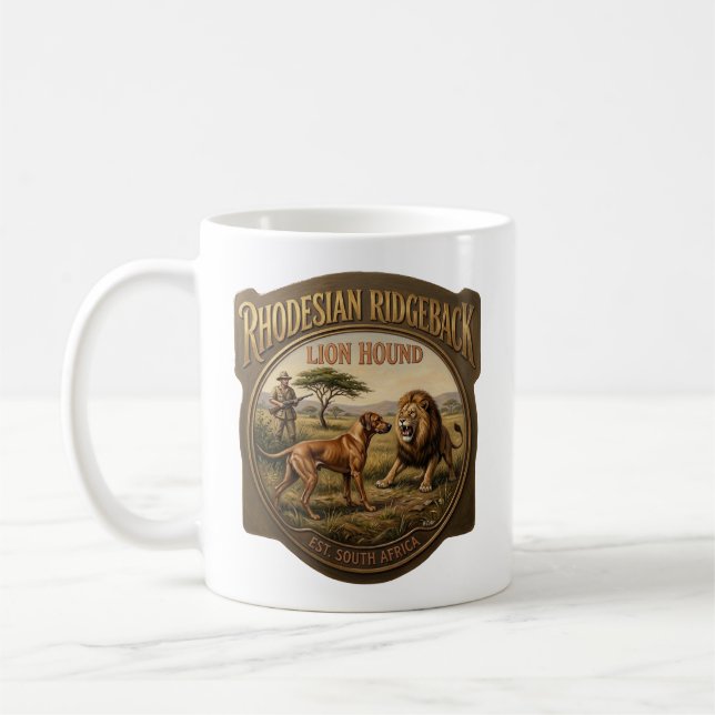 Rhodesian Ridgeback Löwenhund Kunst Kaffeetasse (Links)