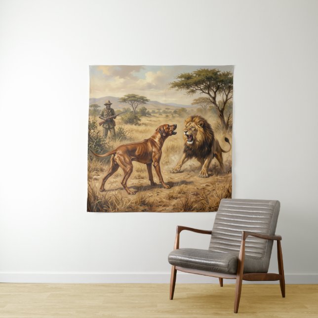Rhodesian Ridgeback Löwenhund Kunst Wandteppich (Beispiel)
