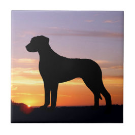 Rhodesian Ridgeback LumineszenzSilhouette Fliese