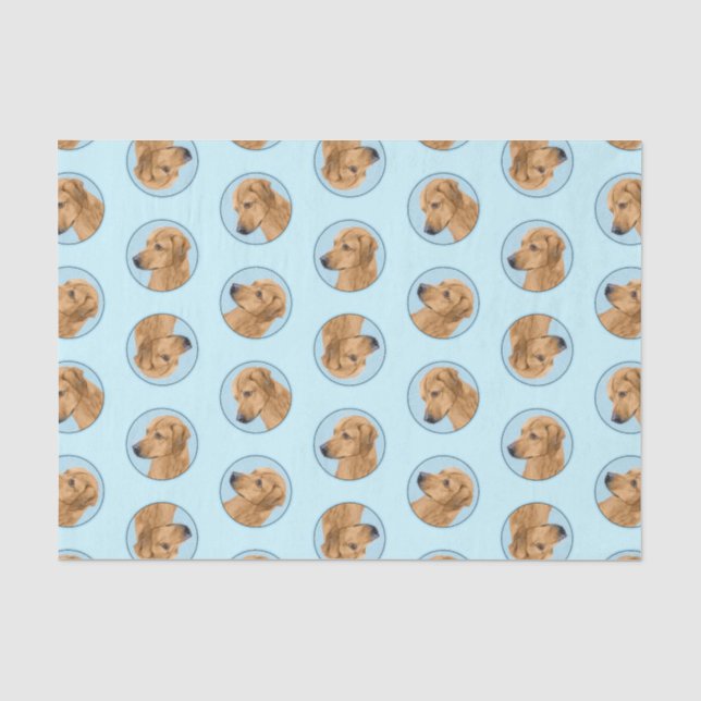 Rhodesian Ridgeback Malerei Red Wheaten Dog Art Seidenpapier (Vorderseite)